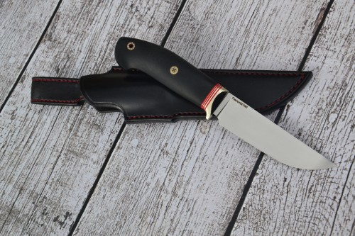 Нож Гид - сталь Fecroni 2700, нейзильбер, G10, микарта, мозаичные пины.