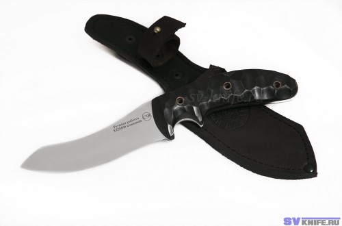 нож «К-1': сталь кованая Х12МФ рукоять черный граб