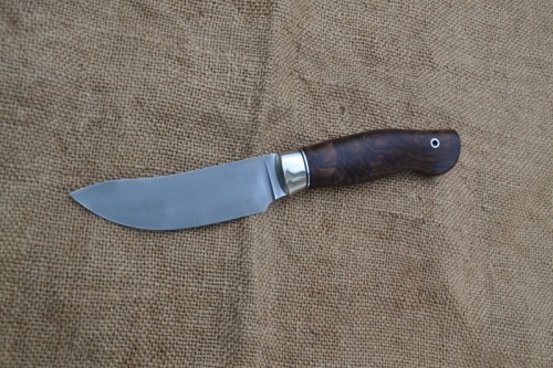 Нож Скинер - сталь PGK, мельхиоровое литьё, G10, корень ореха.